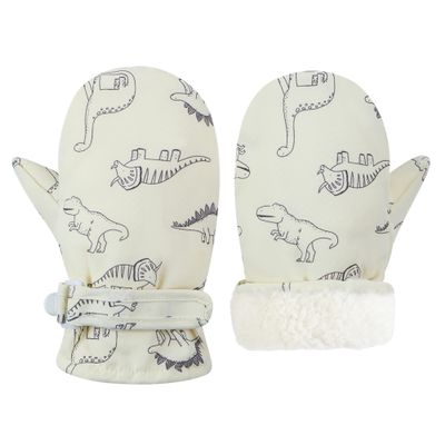 Fynnsure Toddler Mittens Lined Fleece Snow Gloves for Boys Girls Kids Winter Ski Gloves Baby Mittens Ivory white 4-6 Years