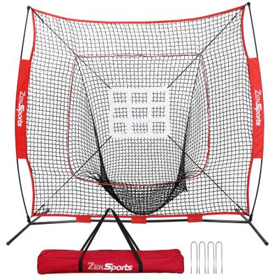ZENY 77 ft Baseball Softball Practice Net for Hiting and Pitching Batting Fielding, Baseball Cataching Net with Strike Zone Target