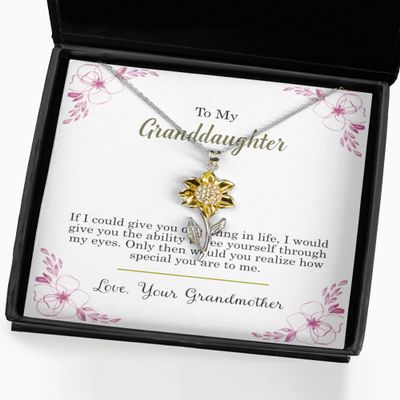 Grandmother to Granddaughter Necklace Favorite Granddaughter Grandna/Granddaughter Necklace - Sunflower Pendant Necklace
