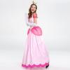 ODIZLI Princess Peach Costume Adult Women Themed Party Fancy Dress Up Short Puff Sleeve Long Dress + Gloves + Crown 3Pcs Fairy Outfit Halloween Christmas Carnival Cosplay Pink XL view 3