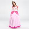 ODIZLI Princess Peach Costume Adult Women Themed Party Fancy Dress Up Short Puff Sleeve Long Dress + Gloves + Crown 3Pcs Fairy Outfit Halloween Christmas Carnival Cosplay Pink XL view 4
