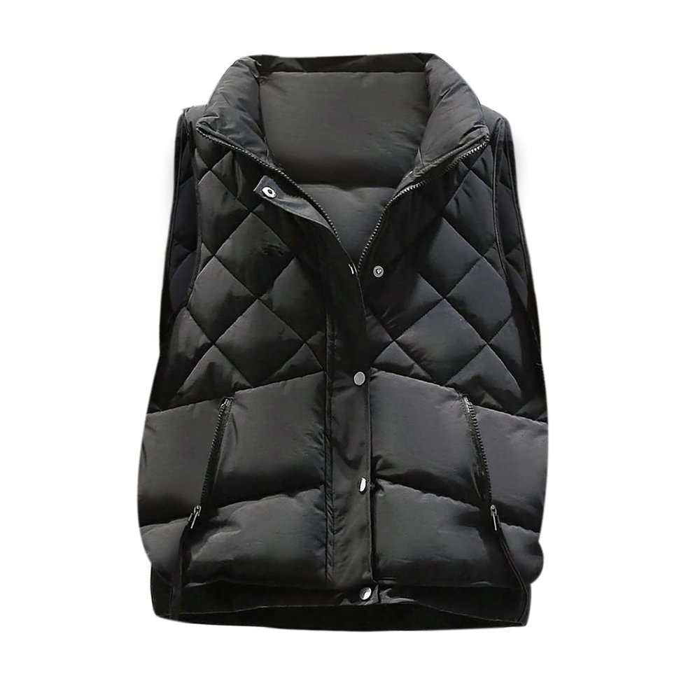 tuduoms Women Girls Cropped Quilted Vest Warm Winter Packable Puffer Vest Ultra-light Down Vest Jacket Zip Padded Gilet Coat