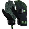 Radar Men's Hydro-K Water Sports Gloves - PowerPull Strap Closure, Laser Cut Backhand, Aramid Palm, Pre-Curved Fingers, Seamless Fit Design, Matte Black/Volt Green, XS view 1