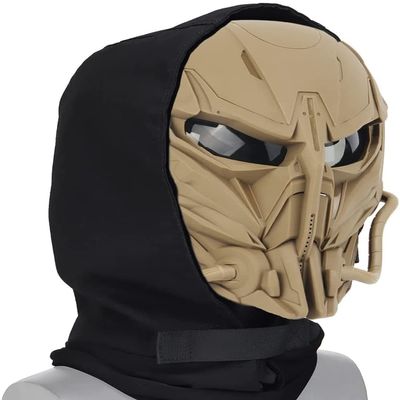 Tactical Mask Balaclava Mask Full face Protection Transparent Goggles Adjustable Skull Mask,for Halloween Role Playing