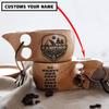 Camping Extreme Adventure Personalized Portable Kuksa Wood Camp Mug - 100% Natural Wooden Cup with Carabiner, Custom Name Camping Wooden Mug & Bushcraft Cup view 2