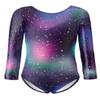 EQSJIU Long Sleeve Gymnastics Leotards for Girls Sparkly Multicolor Little Kids Ballet Tumbling Outfits Cute Dance Leotard for Girls, Black Starry, 3-4T view 1
