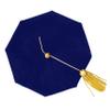 GradPlaza Doctoral Tam 8 Sided Doctoral Velvet Tam with Gold Tassel Graduation Phd Regalia Tam Royal Blue view 1