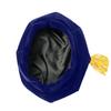 GradPlaza Doctoral Tam 8 Sided Doctoral Velvet Tam with Gold Tassel Graduation Phd Regalia Tam Royal Blue view 2