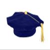 GradPlaza Doctoral Tam 8 Sided Doctoral Velvet Tam with Gold Tassel Graduation Phd Regalia Tam Royal Blue view 3