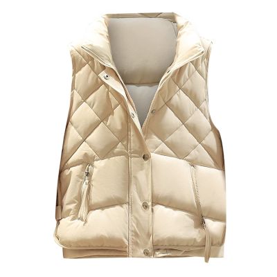 tuduoms Women Girls Cropped Quilted Vest Warm Winter Packable Puffer Vest Ultra-light Down Vest Jacket Zip Padded Gilet Coat