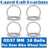 DINGGUANGHE-CUP 8PCS Caged Ball Bearings OD 37mm Rear Bike Wheel Hub Headset Crankshaft Pivot Retainer Steel Oversize 16 Balls Accessories view 2