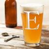 Cuptify Monogram Initial Letter E Etched Beer Glass 16 oz Pint Etched Personalized Gifts for Men and Women view 3