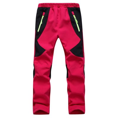 2-12Y Ski Snow Pants for Children's Boys Girls Windproof Outdoor Trousers with Fleece Lining Warm Hiking Trousers (Red, 7-8 Years)