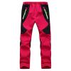 2-12Y Ski Snow Pants for Children's Boys Girls Windproof Outdoor Trousers with Fleece Lining Warm Hiking Trousers (Red, 7-8 Years) view 1