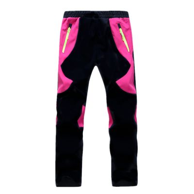 Ikevan 2-12Y Ski Snow Pants for Children's Boys Girls Windproof Outdoor Trousers with Fleece Lining Warm Hiking Trousers (Black, 11-12 Years)