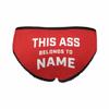MyPupSocks Custom Name Text Briefs for Women, This Ass Belongs to Name Red Personalized Briefs Panties Underwear High-Cut for Wife Girlfriend S view 1