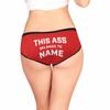 MyPupSocks Custom Name Text Briefs for Women, This Ass Belongs to Name Red Personalized Briefs Panties Underwear High-Cut for Wife Girlfriend S view 3