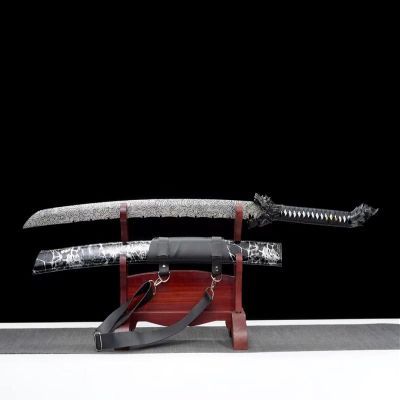 Loong sword Chinese Sword,Wolf Head Machete,Sabre(Forged High Carbon Steel Etch Blade) Battle Ready