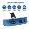travel inspira Luggage Scale, Portable Digital Hanging Baggage Scale for Travel, Suitcase Weight Scale with Rubber Paint, 110 Pounds, Battery Included - Blue view 3