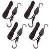 DIRBUY 4 pcs Kayak Rope Tie Downs - 1/4 inch x 12ft Kayak Ratchet Bow and Stern Tie Down - Heavy Duty Adjustable Rope Clip Tie Down for Outdoor Adventures view 1