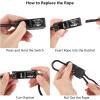 DIRBUY 4 pcs Kayak Rope Tie Downs - 1/4 inch x 12ft Kayak Ratchet Bow and Stern Tie Down - Heavy Duty Adjustable Rope Clip Tie Down for Outdoor Adventures view 3