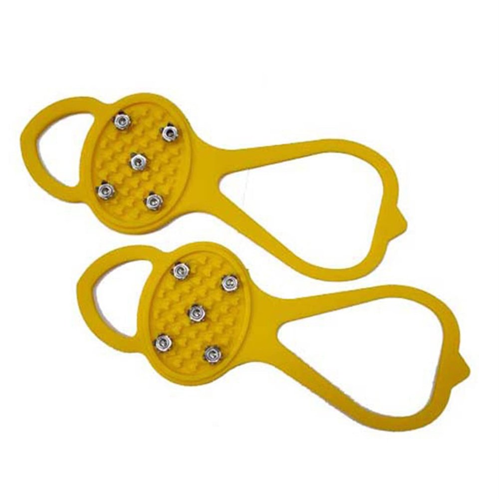 VALINK Ice Cleats, Universal Non-Slip Gripper Spikes Durable Cleats with Good Elasticity for All Type of Shoes Ice Fishing Walking Supply