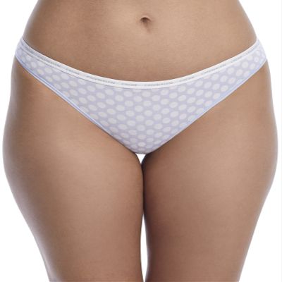 Calvin Klein CK One Cotton Singles Thong, L, Dot Print Amethyst
