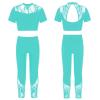Aislor Youth Girls Ballet Dance Athletic Sport Outfit Lace Crop Top with Leggings Gymnastic Workout Tracksuit 2Pcs Set Mint Green 12 Years view 3