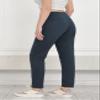Bamans Pants for Women Dress Skinny Leg High Waisted Work Business Office Tummy Control Navy Blue Trousers 29" Inseam Stretchy Formal Casual Slacks view 2