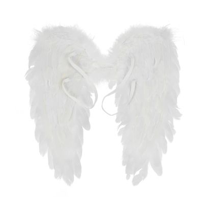 iiniim Halloween Feather Fairy Angel Wings Cosplay Dress Up Props for Kids Adults Type B White One Size