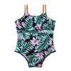 Yartina Kids Girls 2 Pcs Tankini Sets Swimwear Floral Printed Tanks Leotard Bodysuit Quick Dry Bathing Suit Green-Lily 4 Years view 1