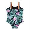 Yartina Kids Girls 2 Pcs Tankini Sets Swimwear Floral Printed Tanks Leotard Bodysuit Quick Dry Bathing Suit Green-Lily 4 Years view 2