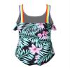 Yartina Kids Girls 2 Pcs Tankini Sets Swimwear Floral Printed Tanks Leotard Bodysuit Quick Dry Bathing Suit Green-Lily 4 Years view 4