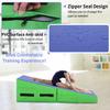 BLKMTY Folding Gymnastics Mat, 48" x 24" Incline Mats Tumbling Cheese Wedge Mat Kids Cheese Pad Indoor/Outdoor Exercise Yoga Mats for Home Gym with Non-Slip Pvc Surface and Handle, Blue view 4
