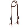 Weaver Leather ProTack Headstall with Designer Hardware, Sliding Ear, Turquoise Flower view 1