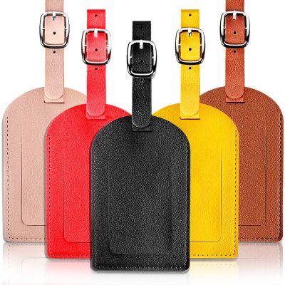 5 Pack Luggage TagsPU Leather Luggage Bag TagsLeather Luggage Bag Case Tags for Women Men TravelPremium Travel Bag Baggage Tags Suitcase Identify Labels with Privacy Cover