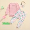 0-3T Fall Baby Girl Clothes Set Avocado Pullover Sweatshirts Tops Floral Pants Outfits Cute Toddler Clothes (Pink D, 6-12 Months) view 2