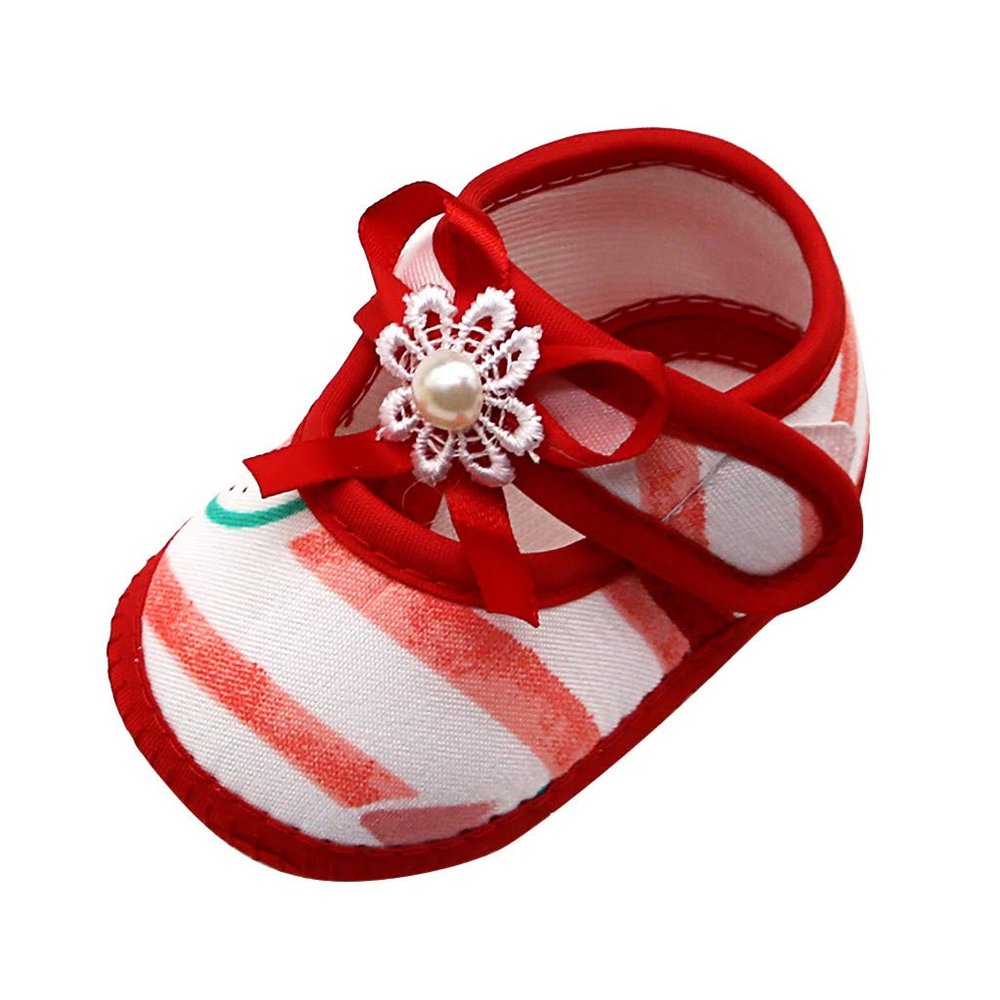 0-18M Newborn Walking Shoes Baby Girls Watermelon Printing Prewalker Sole Crib Shoes Sandals Single Shoes (Red, 11)