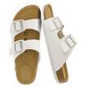 CUSHIONAIRE Lane Cork Footbed Mens Sandals, Adjustable Buckle Comfort Slides for Men, Genuine Leather Insole Summer Sandals Men Footwear, WHITE 9 view 1