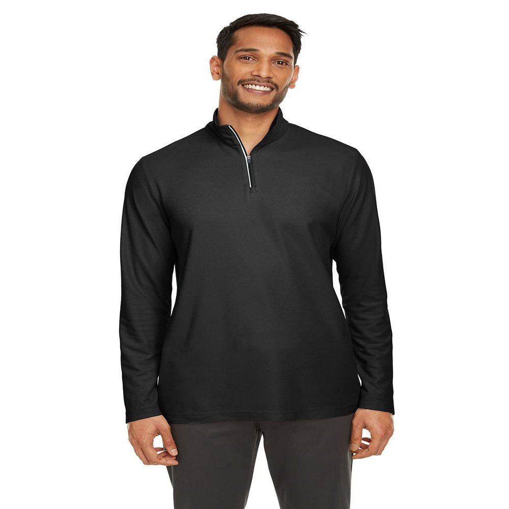 Core 365 Men's Fusion Chromasoft Long-Sleeve Pique Polo S Black