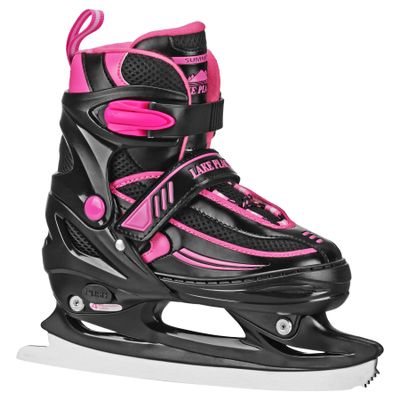 Lake Placid Summit Girl's Adjustable Ice Skate Black/Pink Small (10J 13)