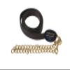 Tack Shack Leather Lead, Single ply, snap or 30 inch Chain, Lead Rope, Lead line, Quality Leather Lead, Brass Plate, Custom Lead Rope. (Brown and Brass Leather Lead with 30 Inch Shank) view 1