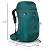 Osprey Eja 58L Women's Ultralight Backpacking Backpack, Deep Teal, WXS/S view 3