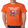 Funny Joe Biden Shirt Riding Santa Ugly Christmas Sweater Men T Shirt (S, Orange) view 1