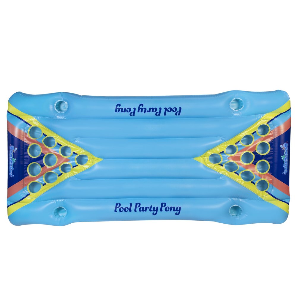 PoolCandy Inflatable Pool Party Pong; an Easy Set up Pool, Lake or Beach Pong Game. Perfect for Your Next BBQ, Pool or Beach Party.