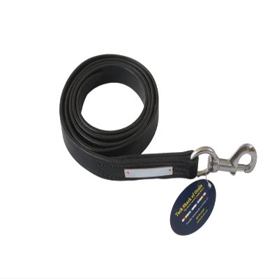 Tack Shack Leather Lead, Single ply, snap or 30 inch Chain, Lead Rope, Lead line, Quality Leather Lead, Brass Plate, Custom Lead Rope. (Black and Chrome Leather Lead with Chrome Snap)