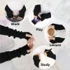 Facecozy Arm Warmers Women, Knit Warm Cashmere Blend Long Fingerless Gloves for Women Cold Weather Mittens with Thumb Hole (Black, 19.6"/50cm) view 2