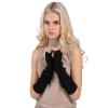 Facecozy Arm Warmers Women, Knit Warm Cashmere Blend Long Fingerless Gloves for Women Cold Weather Mittens with Thumb Hole (Black, 19.6"/50cm) view 3