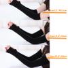 Facecozy Arm Warmers Women, Knit Warm Cashmere Blend Long Fingerless Gloves for Women Cold Weather Mittens with Thumb Hole (Black, 19.6"/50cm) view 4