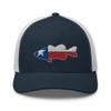 Gunner Gear Fishing Hat Bass Fish Texas Flag Embroidered Snapback Trucker Hat Navy/White view 1